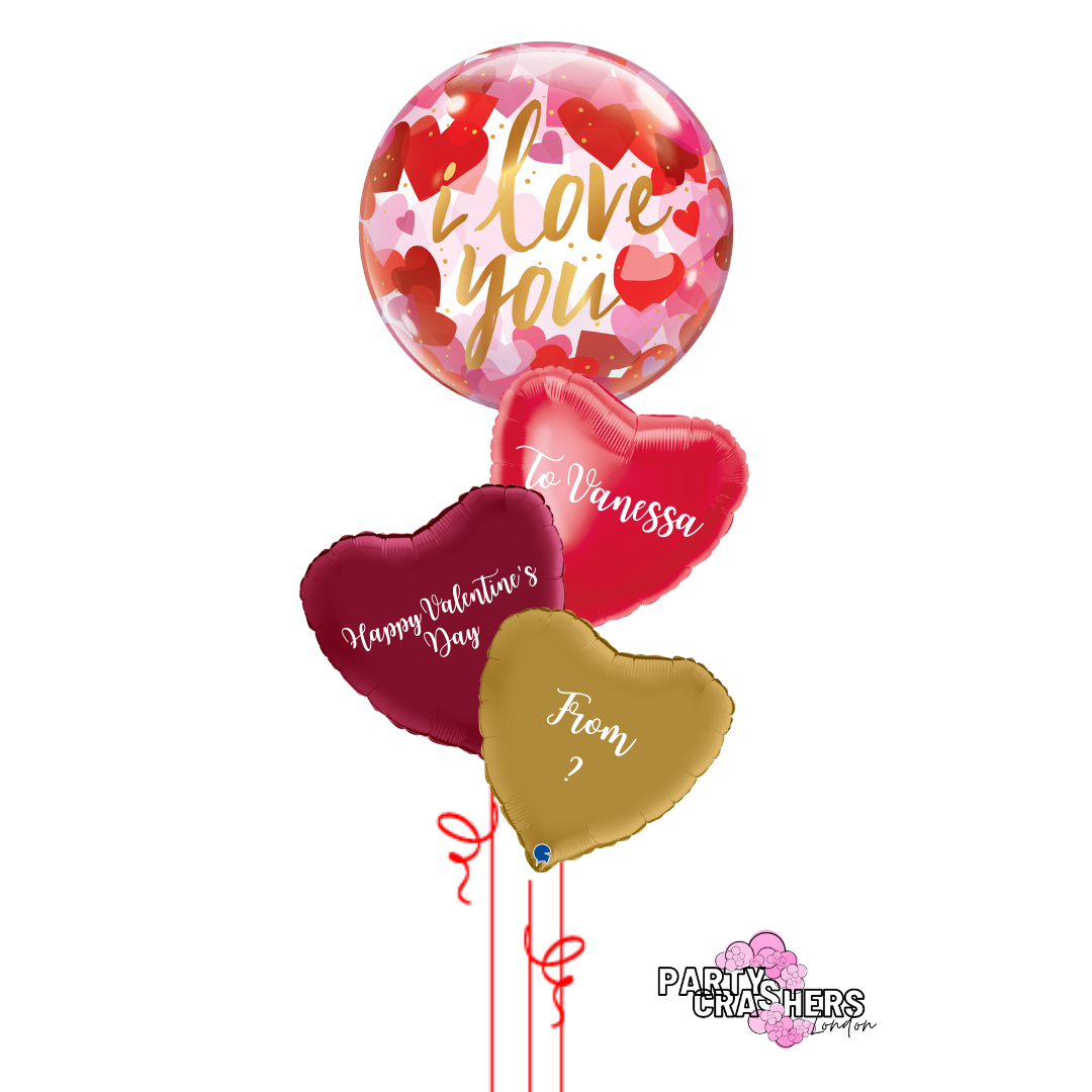 Valentine's Day 'I Love You' Personalised Hearts Package