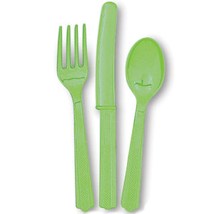 Lime Green Plastic Cutlery (18 pack)