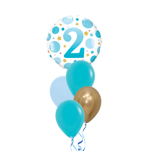 Baby Blue Birthday Helium Balloon Package (Choose your number)