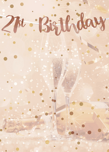 Rose Gold 21st Birthday Script Banner