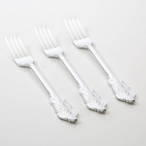 COMING SOON - Venetian Design Silver Plastic Forks (20 pack)