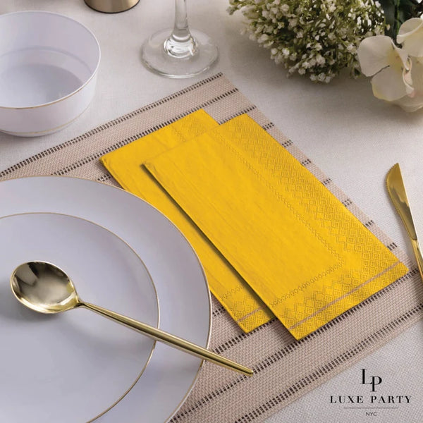 Yellow & Gold Luxury Dinner Napkins (16 pack)