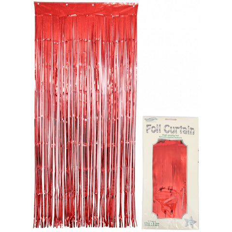 Red Foil Tassel Curtain