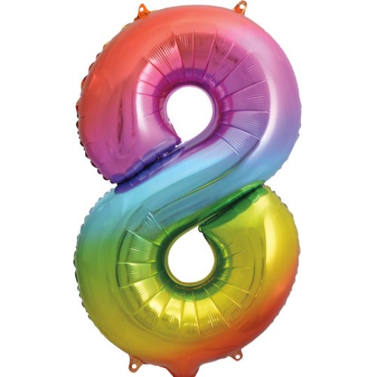 Rainbow Number Balloons