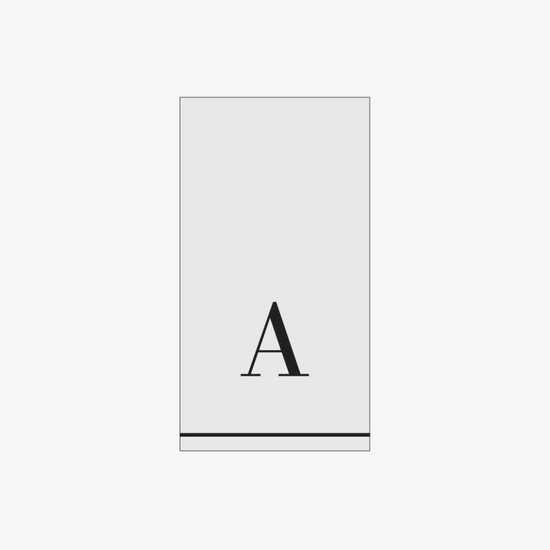 Bodoni Script Single Initial Black & White Luxury Napkins (14 pack)