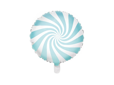 Light Blue Candy Swirl Round Foil Balloon