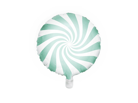 Mint Green Candy Swirl Round Foil Balloon