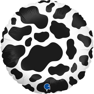 Cow Print Round Foil Balloon
