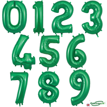 Green Number Balloons