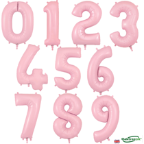 Matte Pastel Pink Number Balloons
