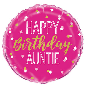 Happy Birthday Auntie Foil Balloon