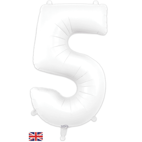 White Number Balloons