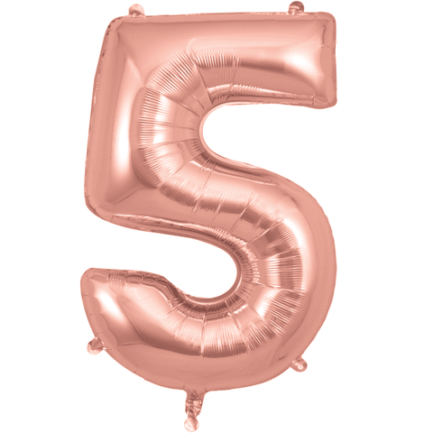 SALE Rose Gold Number 5 Balloon