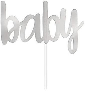 Silver 'Baby' Cake Topper