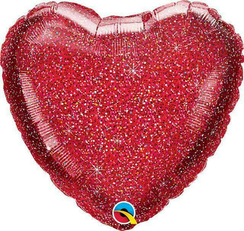 Glitter Red Heart Balloon