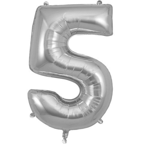 SALE Silver Number 5 Balloon